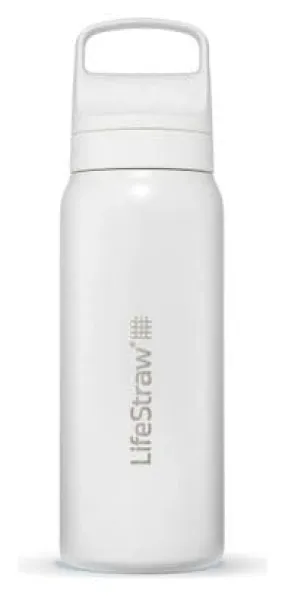 LifeStraw Go 2.0 Insulated Stainless Steel Water Filter Bottle 1 liter-White